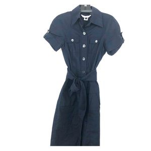 DVF navy shirt dress